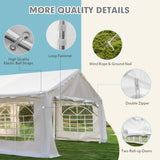 EROMMY 20x50ft Party Tent, Outdoor Wedding Tent, Heavy Duty Large Canopy Carport with Removable Sidewalls, 2 Roll-up Doors, 5 Storage Bags, Gazebo Shelter Tent for Party Event Commercials, White EROMMY