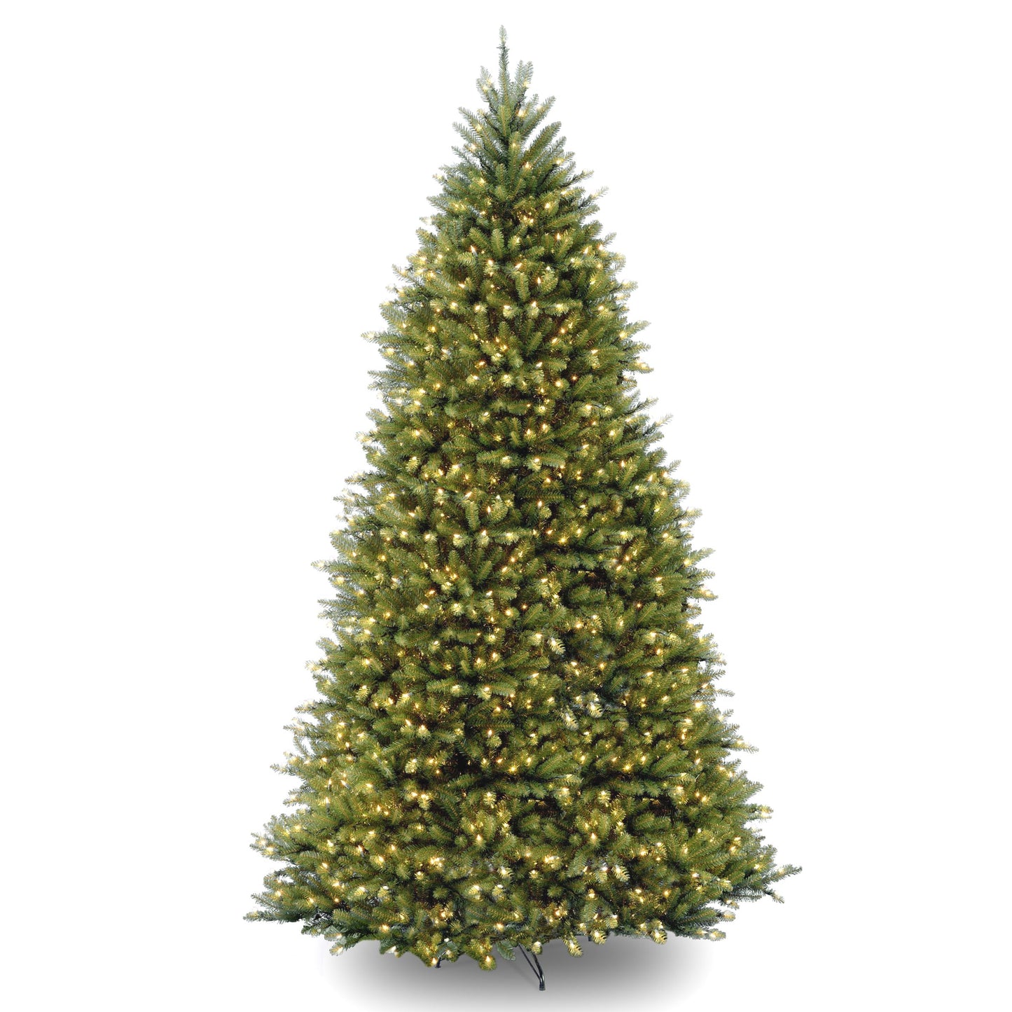 National Tree Company Pre-Lit Artificial Full Christmas Tree, Green, Dunhill Fir, Dual Color LED Lights, Includes PowerConnect and Stand, 12 Feet