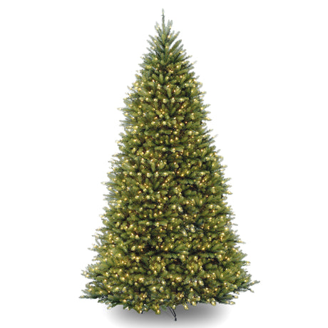 National Tree Company Pre-Lit Artificial Full Christmas Tree, Green, Dunhill Fir, Dual Color LED Lights, Includes PowerConnect and Stand, 12 Feet National Tree Company