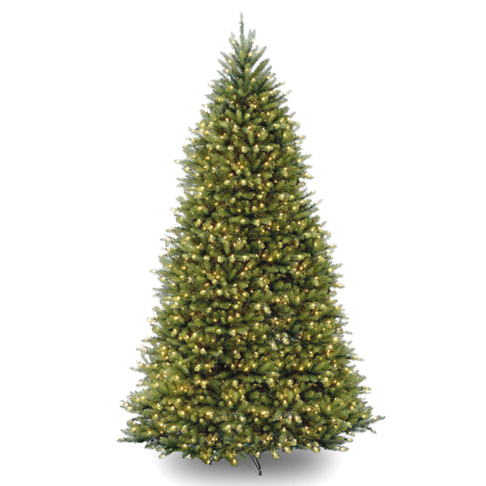 National Tree Company Pre-Lit Artificial Full Christmas Tree, Green, Dunhill Fir, Dual Color LED Lights, Includes PowerConnect and Stand, 12 Feet