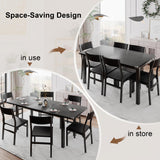 Einhomn 7-Piece Dining Room Table Set with 6 Chairs, 63" Extendable Dining Table & Chairs Set for 4-6, MDF Board & Metal Frame, for Kitchen, Dining Room, Black Einhomn