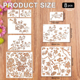 Keluna Flower Stencils for Painting - 8 Pcs Reusable Flower Crafts Templates Spring Stencils for Painting on Wood Wall Fabric Rock Dot Painting Art Projects Keluna