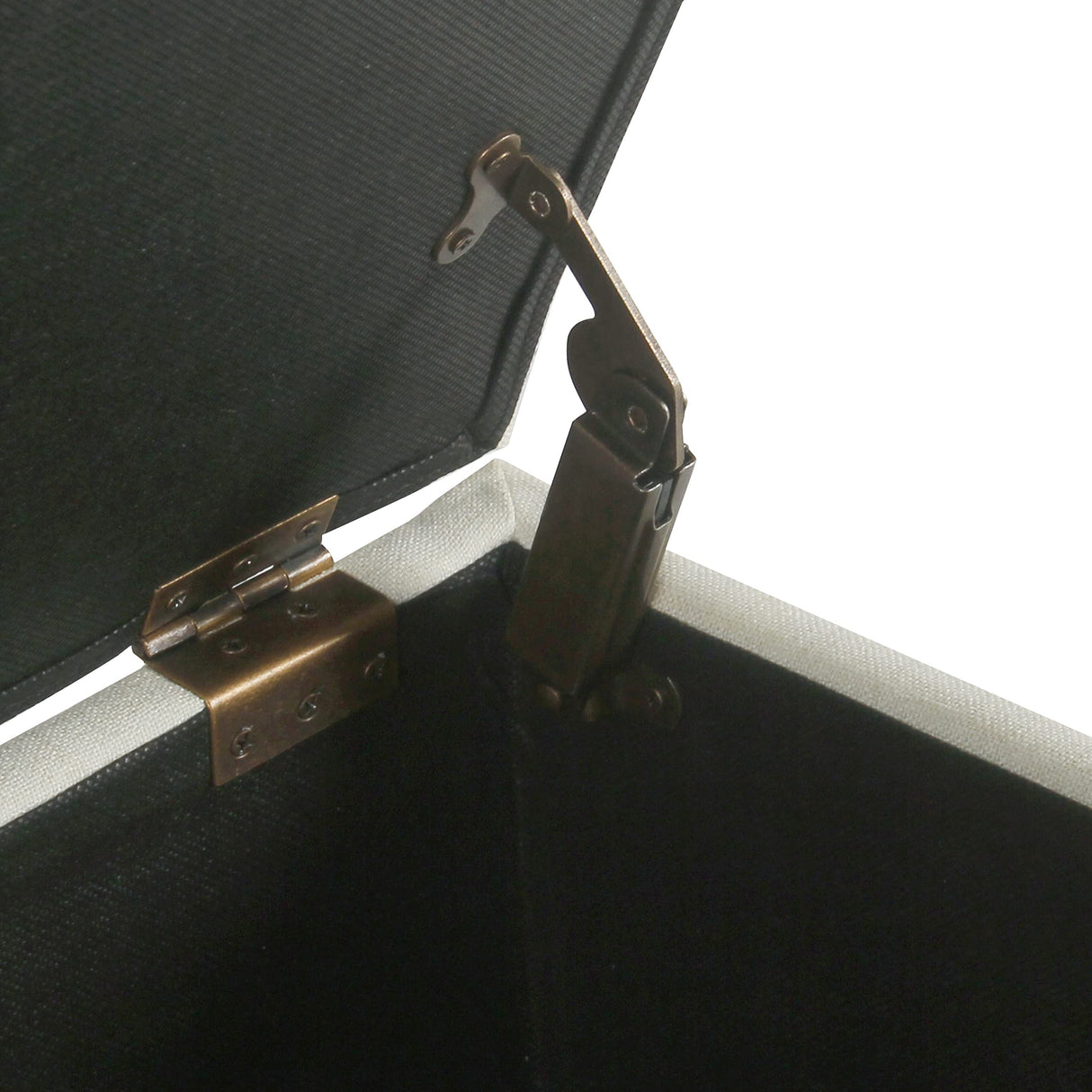 HomePop Large Storage Bench with Nailhead Trim - Cream HomePop