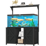 YITAHOME 120 Gallon Fish Tank Stand with Power Outlets, Heavy Duty Metal Large Aquarium Stand with Cabinet, Reptile Terrariums Table for Turtle Accessories Storage,1100LBS Capacity, Black YITAHOME