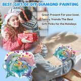 Bowetile Dolphin Diamond Art Hanging Kits for Adults Kids, 5D Special Shape Diamond Painting Animals Kits, Animal Gem Art Suncatchers Painting Pendant Ornament for Home Garden Wall Decor Bowetile
