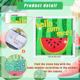 Charniol 9 Pcs Summer Diamond Painting Kits Flamingo Pineapple Watermelon Full Round Drill Diamond Craft Handmade Square Drill Diamond Painting Art Diamond for Aloha Party Tropical Decoration Charniol