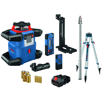 BOSCH GRL4000-80CHVK-S REVOLVE 18V Connected Self-Leveling Horizontal/Vertical Rotary Laser Kit, Includes Tripod, Grade Rod, Receiver, Battery Adapter, 4 D Batteries, Carrying Case, & Accesso - WoodArtSupply