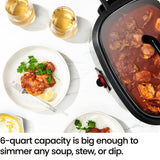 Chefman 6-Quart Slow Cooker, Electric Countertop Cooking, Stovetop & Oven-Safe Removable Insert for Browning & Sautéing, Family-Size Soups & Stews, Nonstick & Dishwasher-Safe Interior,Stainless Steel Chefman