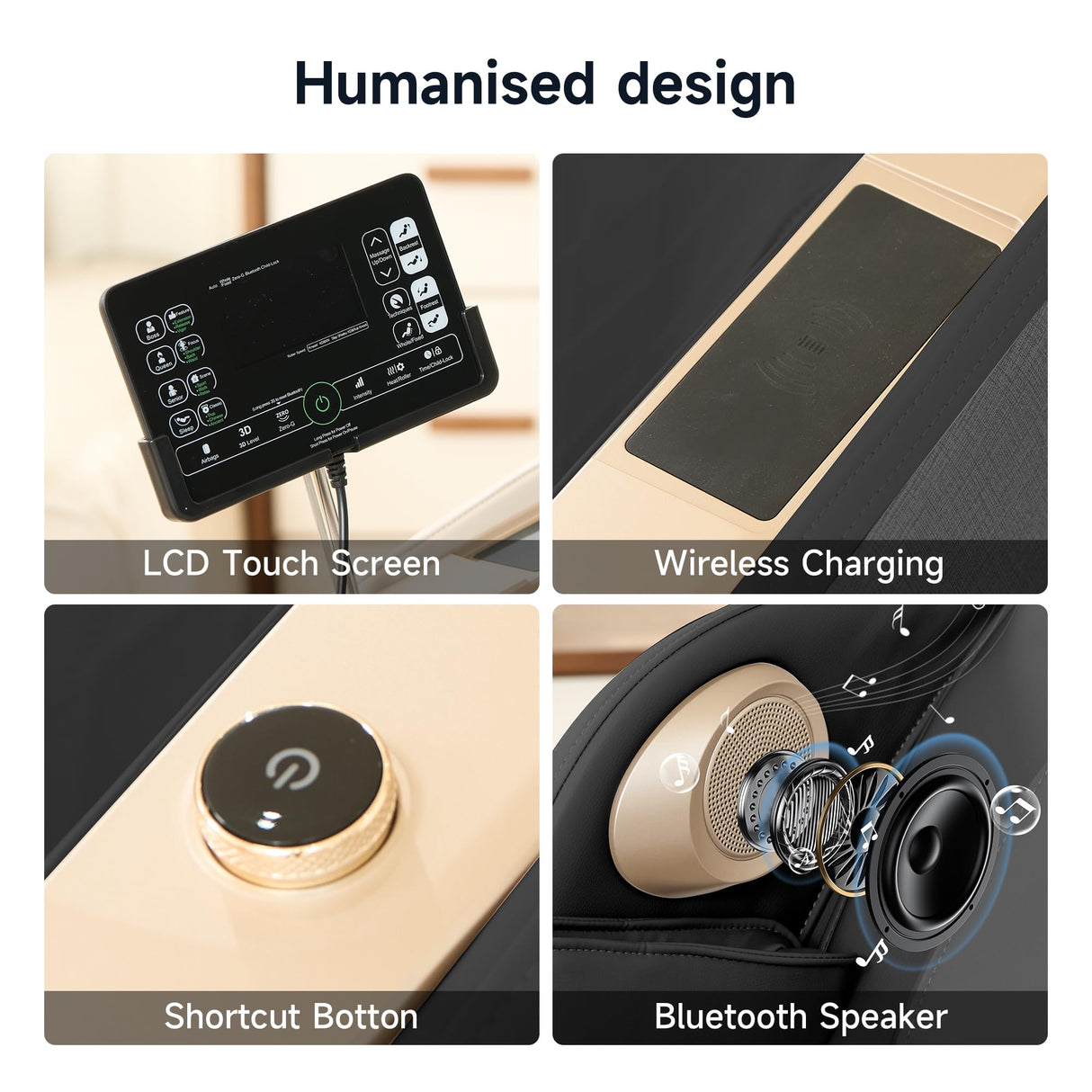 Real Relax 4D SL Track Massage Chair Full Body and Recliner with Zero Gravity, Bluetooth Speaker, Thai Stretch, Heating, Foot Massage and Shortcut Button, PS5100 Black Real Relax