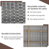 Shintenchi 4 Piece Patio Ratten Set Outdoor Furniture Set Wicker Conversation Set with Cushions and Tempered Glass Tabletop,Beige Shintenchi