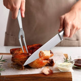 Browne Two Pronged Fork Tine Elite - 11 Inch Kitchen Forks Carving Fork for Meat Stainless Steel Kitchen Utensils Meat Fork Carving - Silver Heavy Duty Serving Fork Carving Set Meat Forks for Kitchen Guffman