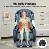 Real Relax 2025 Massage Chair Full Body, Zero Gravity SL-Track Shiatsu Massage Recliner with Heat, APP Control, Child Lock, Body Scan Bluetooth, Foot Roller, Favor 06, Blue Real Relax