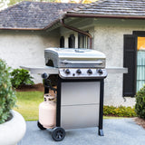 Char-Broil Performance Series Convective 4-Burner with Side Burner Cart Propane Gas Stainless Steel Grill - 463377319 Char-Broil
