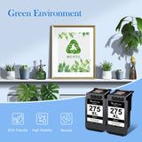 Valuetoner Supply Ink Cartridges Replacement for Canon 275XL 275 XL PG-275 XL PG275 Black Ink Cartridge to use with Canon PIXMA TS3500 TS3522 TS3520 TR4700 TR4720 TR4722 Printer (2 Black) Valuetoner Supply