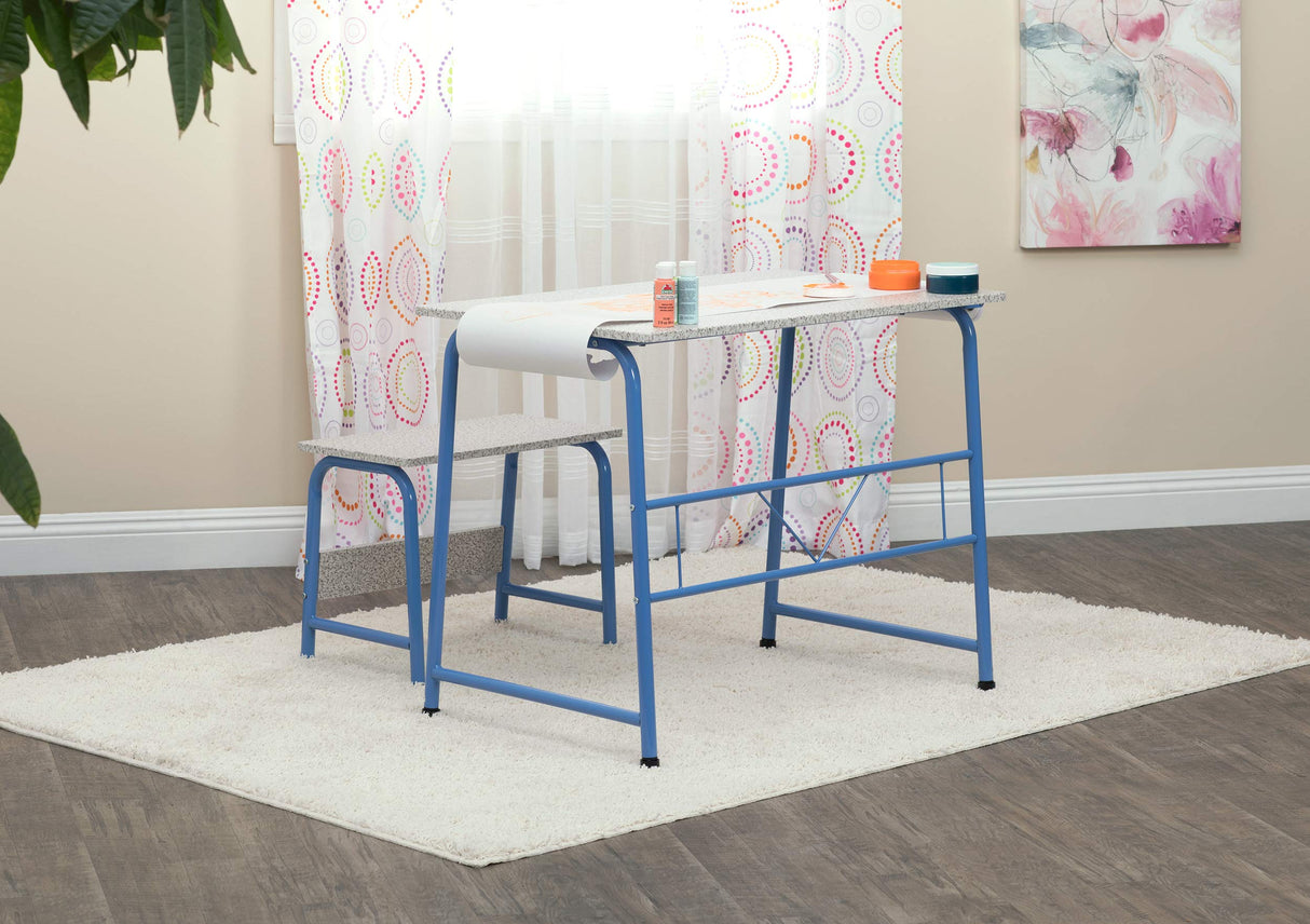 SD Studio Designs Project Center, 55126 Craft Table Play Desk with Bench, Blue SD STUDIO DESIGNS