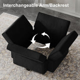 Belffin Modular Loveseat Sofa Couch with Storage Seats Velvet 2 Seater Love Seats for Small Spaces Black Belffin