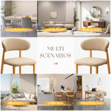 JCAJCA Kitchen Dining Chairs Set of 4 Modern Upholstered Leather Farmhouse Dining Room Chair with Metal Legs, Burlywood/Khaki JCAJCA