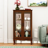 Dolonm Curio Cabinet with Tempered Glass Doors, Curio Cabinets with Mirrored Back Panel and Adjustable Shelves, Lighted Display Cabinet for Home, Dolonm