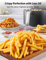 Toshiba 5.5QT Air Fryer with Heat-Q Technology, Quick and Easy Meals, 8 Preset Menus and Menu-IQ Function, 1-Degree Fahrenheit Precision, 90% Less Oil, Double-Sided Handles TOSHIBA