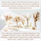 96PCS Natural Dried Pampas Grass Boho Home Decor Bouquet Phragmites Dried Flowers Bouquet for Wedding Floral Arrangements Home Decorations (96PCS) WILD AUTUMN