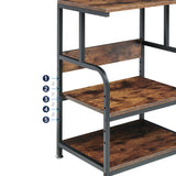 Fannova Printer Table Stand with Height Adjustable Shelf, 3 Tier Rolling Printer Cart with Wheels for Home Office Storage and Organization, Industrial Style Fannova