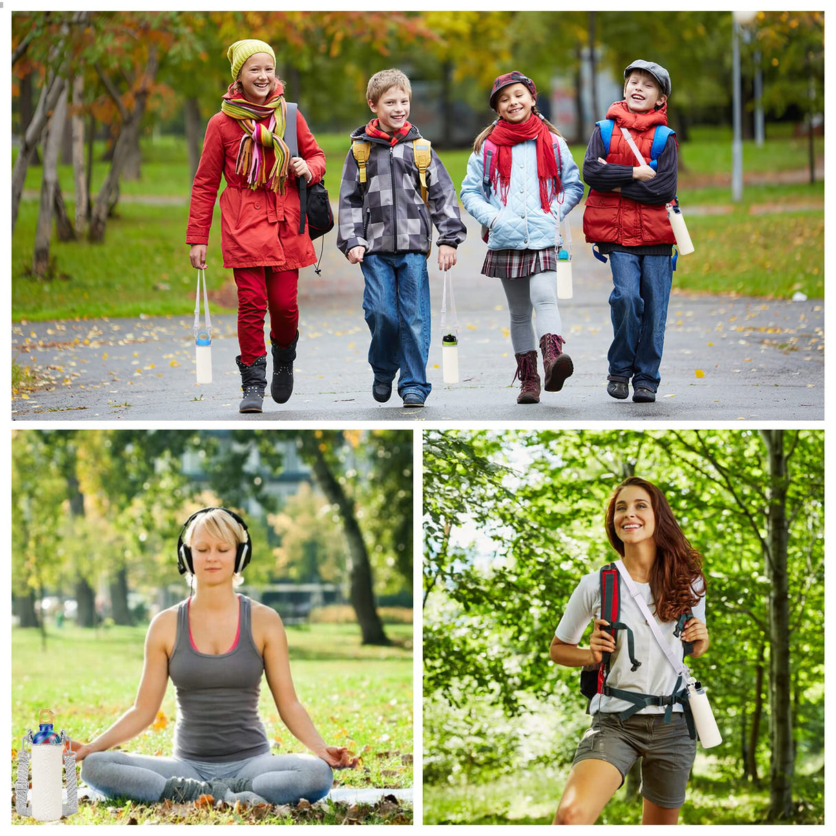 13PCS Sublimation Water Bottle Carriers Bag Blanks 26oz Insulated Neoprene Water Bottle Holder Crossbody Water Bottle Sleeve Pouch Cover for 750ml with Adjustable Strap for Adult Kids Hiking Walking Piklodo