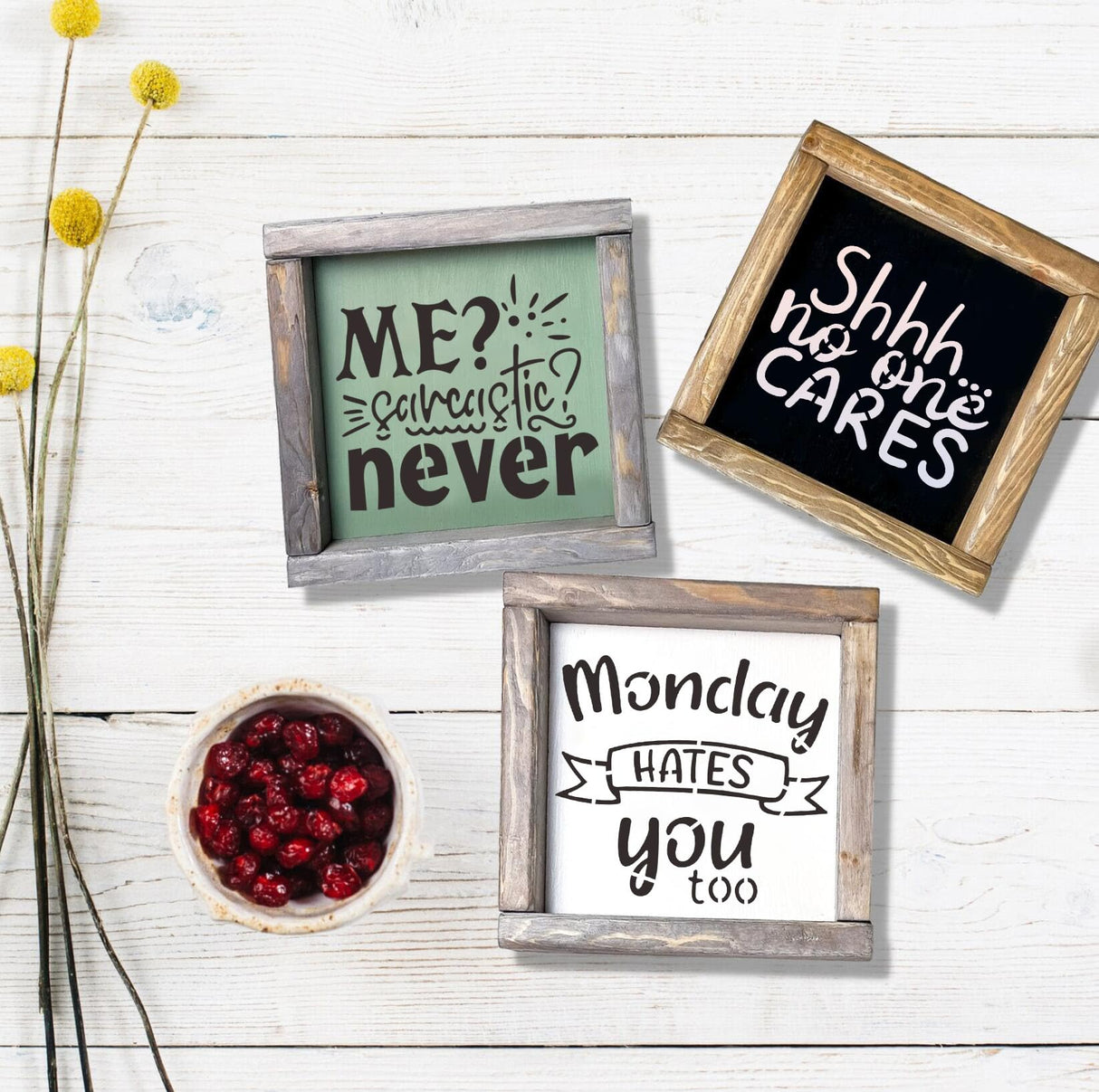 Sarcastic Painting Stencils for Crafts Reusable 3inch Funny Stencil Drawing Templates for Wood Sign DIY Crafts Fabrics Decor SUNVERSE