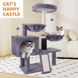 ROYPET Multi Level Cat Trees with Cat Houses Hammock ScratchingPosts,Grey … Roypet