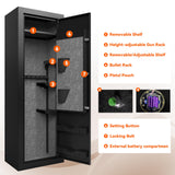 KAER 20 Biometric Gun Safe for Rifles and Pistols, Large Gun Cabinet for Home Rifle, Quick Access Gun Safe with Fingerprint, Rifle Safe with Removable Shelf and Pistol Pocket [No Assembly Required] KAER
