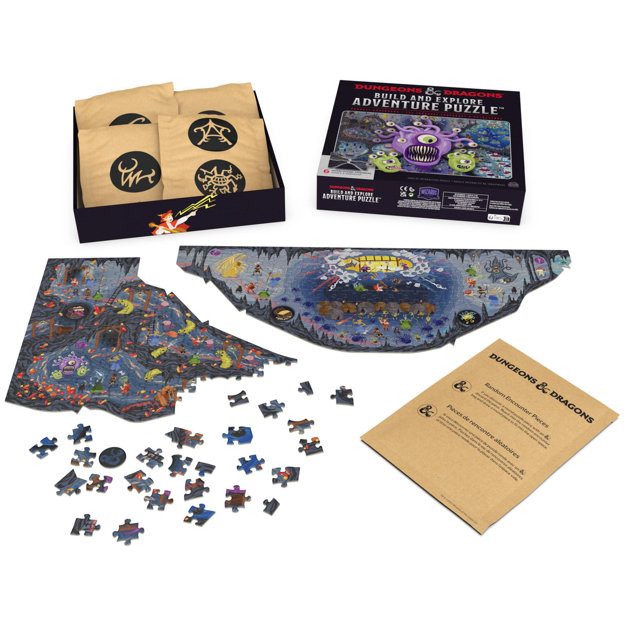 Dungeons & Dragons, Build and Explore Adventure Puzzle, DND Adult Puzzles, Dungeons and Dragons 1000 Piece Puzzles for Adults and Kids Ages 12+ Spin Master Games
