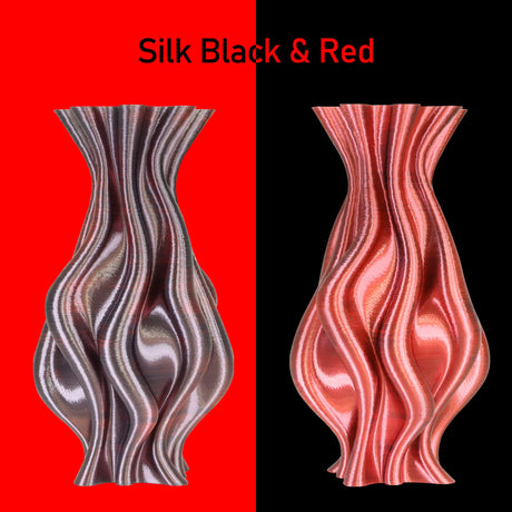 OEM MIKA3D 3D Printing Silk PLA Shiny Red Black 2 Colors in 1 Coextrusion 3D Filament, 1.75mm 1KG Dual Bicolor Double Colors 3D Printer Material Widely Support for Printers OEM MIKA3D