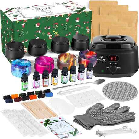 DANIAU Candle Making Kits for Adults, DIY Candle Making Supplies with Wax Melter，Premium DIY Starter Full Candle Making Set Perfect Arts & Crafts Kits Gifts DANIAU