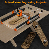 FoxAlien Y-axis 4080 Extension Kit for Masuter 3 CNC Router Machine, with Upgraded T-slot Hybrid Spoilboard for Large Wood Engraving Carving Projects (Extend Y-axis to 800mm) FoxAlien