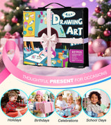 237-Piece Kids Art Set with Double-Sided Easel, Painting Kits for Kids Ages 4-8, Non-Toxic Art Supplies for Girls & Boys, Drawing Set with Watercolor, Oil Pastels, resent for Young Artists-Black Color More