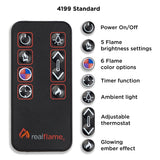 Real Flame Chateau 41" Corner Electric Fireplace with Mantel for Living Room or Bedroom, Replaceable Fireplace Insert Heater, Realistic Log and Flame Effect, Remote Control, Timer, White Real Flame