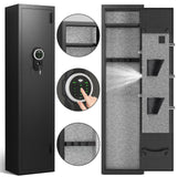 Gun Safe, 1-2 Gun Safe for Home Rifle and Pistols, Quick Access Digital Gun Safe for Rifles and Shotguns with Adjustable Gun Support & Removable Shelf, Long Gun Safe with Dual Alarm & Mute Mode silkight
