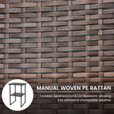 Sundale Outdoor Wicker Bar Table, 36 Inch Counter Height Patio High Top Dining Table, Rattan Bistro Pub Table with Storage Shelf for Deck Poolside Balcony Garden, Variegated Brown Sundale Outdoor