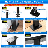 Muzata Aluminum Black Cable Railing Post 36 Inch 36"X2"x2" Level Drilled Surface Mount Cable Railing System Kit Indoor Outdoor Seaside with Paper User Guide PD02 BHAS Muzata