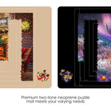 LAVIEVERT Jigsaw Puzzle Mat Roll Up, Double-Sided Neoprene Puzzle Roll Mat, Portable Puzzle Board Keeper Saver with Auxiliary Line & Storage Bag for Up to 1500 Pieces - Black & Khaki LAVIEVERT