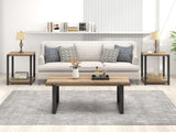 FOLUBAN Coffee Table, Modern Rustic Wood and Metal Center Table, Industrial Cocktail Tea Table for Living Room, Oak, 44 Inch FOLUBAN