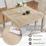 Harper & Bright Designs Modern 5-Piece Wooden Dining Table Set for 4 - Small Space 34.5" Square Kitchen Table & Upholstered Seats Chairs,Compact Apartment Dining Set,Light Oak + Beige Harper & Bright Designs