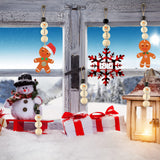 Queekay 160 Pcs Christmas Wooden Beads Snowman Wood Polished Rustic Farmhouse Craft with 32.8 Feet Rope for Xmas DIY Craft Supplies Wooden Beads for Gifts(Bead Style,Black and Wood) Queekay