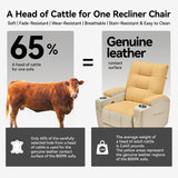 AIRSKY Leather Recliner Chair, Swivel Rocker Recliner Chair, Rocking Chair Nursery, Glider Rocking Chair with Thick Cushion, Oversize Glider Rocking Chair, Nursery Chair with High Back, R2, Beige AIRSKY