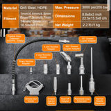 HTOMT 11pcs Grease Gun Lubrication Accessory Kit,360° Grease Coupler Adapter Multi-Function Quick Connects to Any Grease Fit on Any Machine,Connect Greasing 3 Types of Nozzles,Flexible Hose Extension HTOMT