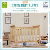 Dream On Me Violet 7-In-1 Convertible Life Style Crib In Natural, Greenguard Gold Certified, 4 Mattress Height Settings, Made Of Sustainable New Dream On Me