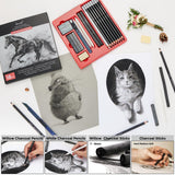 Brusarth Charcoal Pencils for Drawing, 18 Pcs Art Pencil Kit, Professional Sketching Pencil, Art Supplies for Drawing, Shading, Sketching, Blending, Artist Pencils for Beginners & Artists Brusarth