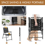 Yaheetech Folding Patio Chair Set of 8, Outdoor Dining Chair with Armrests, Plastic Patio Chair for Porch, Deck, Garden, Backyard, No Assembly Black Yaheetech