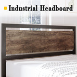 LIKIMIO Walnut King Bed Frame with Headboard & Footboard - Sturdy, Noise-Free Design with Ample Underbed Storage LIKIMIO