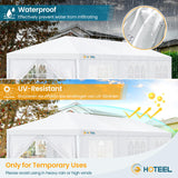 HOTEEL 10'x30' Canopy Party Tent with 6 Removable Sidewalls, Outdoor Tent for Parties, Event Tent, Large Canopy Tent for Weddings, BBQ, Parties, Patio Camping Gazebo, Waterproof, White Hoteel