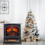 Innoflame 24" Electric Fireplace Heater, Freestanding Stove Heater with Realistic Flame, Adjustable Thermostat, Remote, Timer, 1500W, Black Innoflame